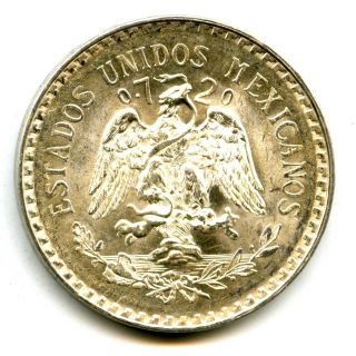 One 1943 Mexico Silver One 1 Peso 32427 photo