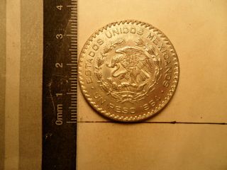 1964 - Mo One Peso Silver Coin Mexico photo