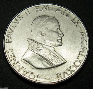 Vatican 50 Lire Coin 1987 Ix Km 201 Mother Mary John Paul Ii (a1) photo