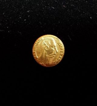 8k Gold 1865 Mexico Mexican Wedding Maximiliano Token Coin Uncirculated photo