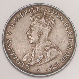 1929 Australia Australian Half 1/2 Penny King George V Coin Vf, photo