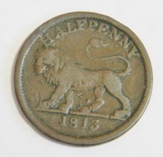 1813 British Copper Company Walthamstow,  Essex Half Penny - Lion Coin photo