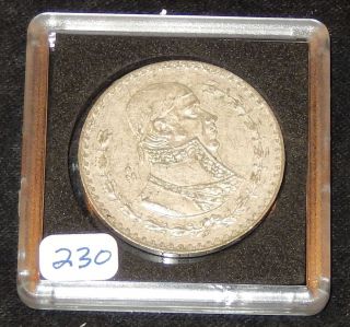 1966 Mexician Un Peso Silver Coin Item 230 photo