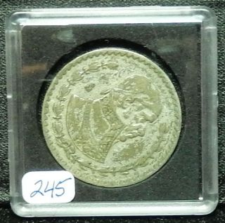 1961 Mexician Un Peso Silver Coin Item 245 photo