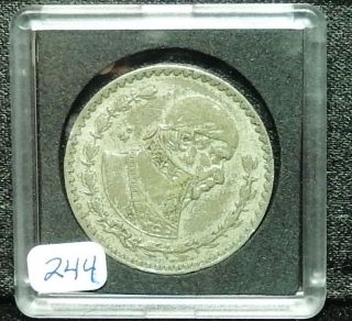 1961 Mexician Un Peso Silver Coin Item 244 photo