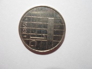 Old Netherlands Coin - 1983 1 Gulden - Circulated,  Rim Ding photo