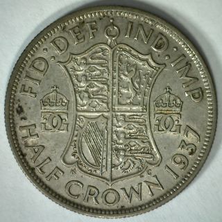 1937 Silver Half Crown Great Britain George Vi English Uk Coin Yg photo