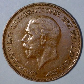 Great Britain 1 Penny 1929 Extremely Fine,  Copper Coin photo