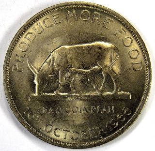 Uganda 5 Shillings,  1968,  F.  A.  O.  Fao Coin Unc Lustrous photo