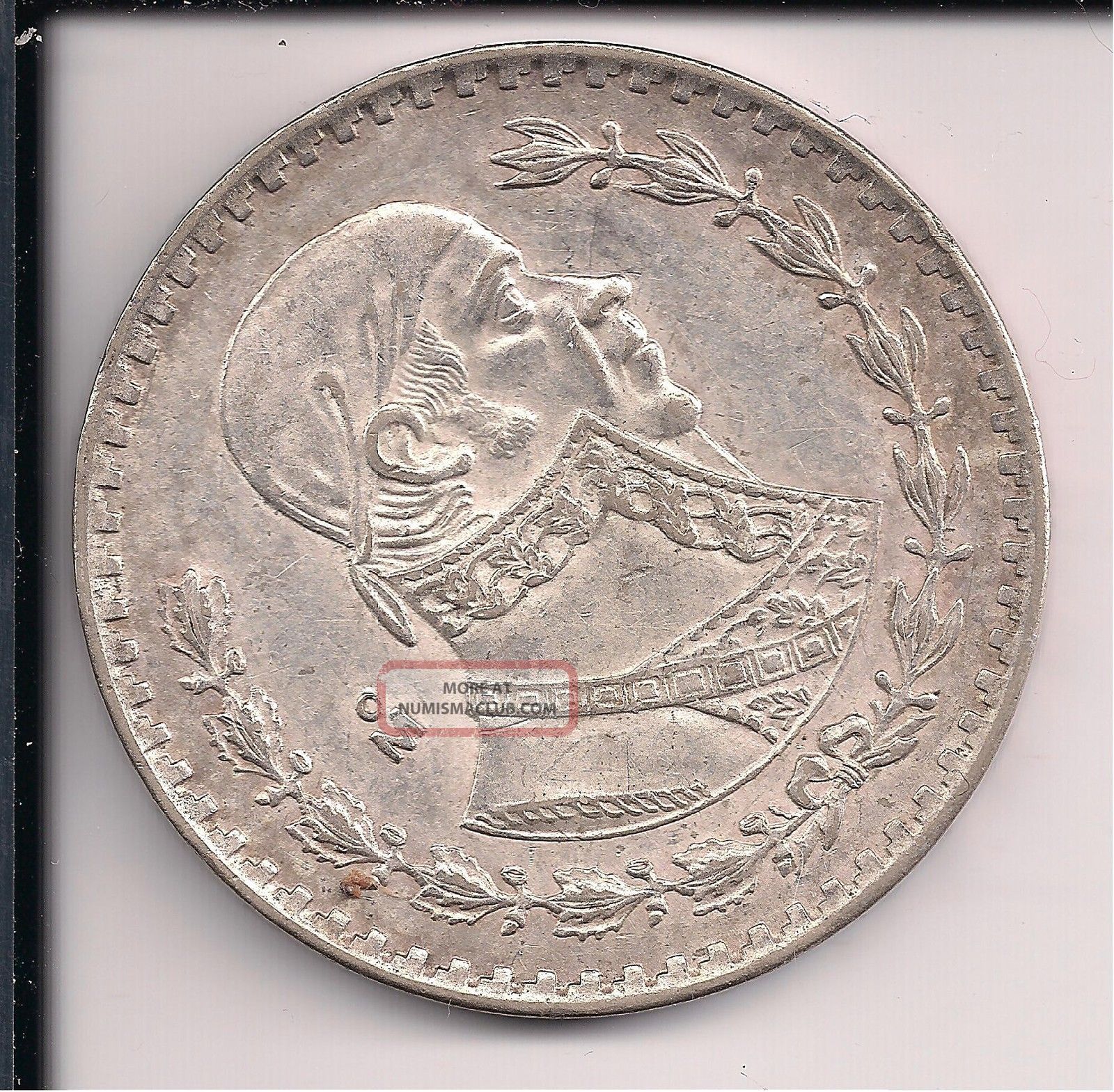 1 - 1962 Mexican Silver Dollar Coin - One Peso - Very Large, Circulated