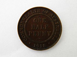 Australia - 1918i - Half Penny - Bronze Coin - George V - Mintage: 1.  44m photo