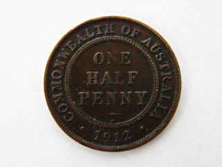 Australia - 1912 - Half Penny - Bronze Coin - George V - Mintage: 2.  40m photo