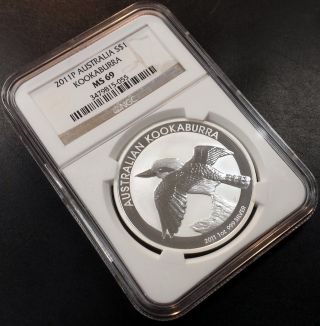 2011 P $1.  00 Australia Silver Kookaburra Graded Ms 69 By Ngc photo
