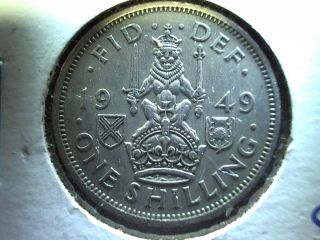 1949 Great Britain Kgvi One Shilling,  Scottish Type photo