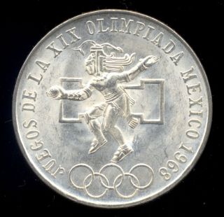 330 - Indalo - Mexico.  Lovely Silver 25 Pesos 1968.  Uncirculated photo