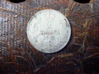 1915 2 Dinara Old Silver Coin - photo