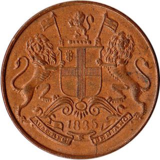 1835 British East India Company 1/4 Anna Coin Km 446 - 2 photo
