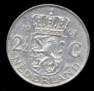 326 - Indalo - Netherlands.  Lovely Silver 2 1/2 Gulden 1961 photo