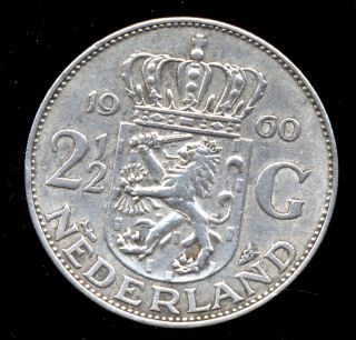325 - Indalo - Netherlands.  Lovely Silver 2 1/2 Gulden 1960 photo
