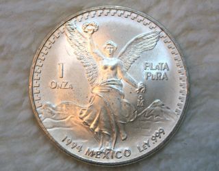 1994 Mexican Libertad 1oz Silver Coin Mexico Uncirculated Onza No Tax photo