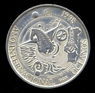 319 - Indalo - Portugal.  Lovely Silver 1000 Escudos 1998.  Km 707.  Unc - photo