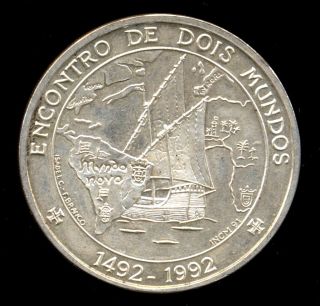 317 - Indalo - Portugal.  Lovely Silver 1000 Escudos 1992.  Km 657.  Unc photo