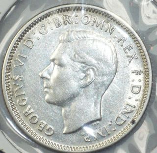 1943 S (san Francisco) Australia Shilling Unc.  925 Silver King George Vi photo