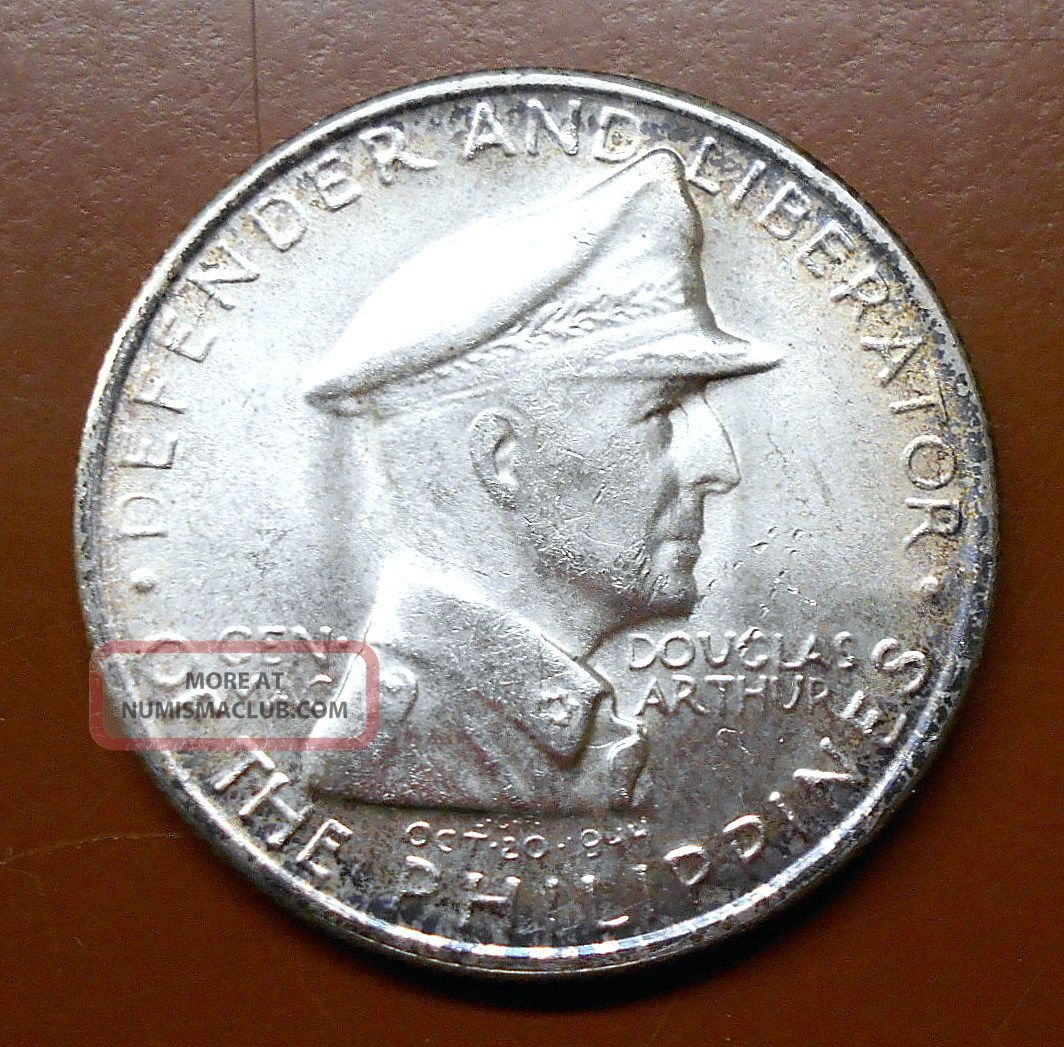 1947 S Philippines Silver One Peso Uncirculated Macarthur