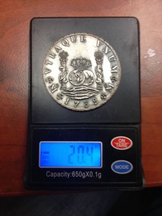 Non - 1739 Vtraque Vnum 8 Reales Silver Coin - photo