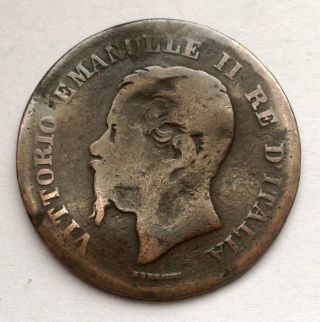 L1 Italy 5 Centesimi Coin 1800 ' S photo