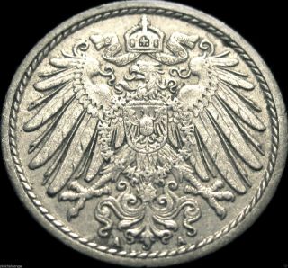 Germany - The German Empire - German 1908a 5 Pfennig Coin - Historical photo