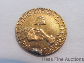 Rare Antique 19c Republic Of Mexico Half Escudo 1827 Gold Mexican Liberty Coin photo