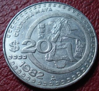 1982 Mexico 20 Pesos In Ef - Au photo