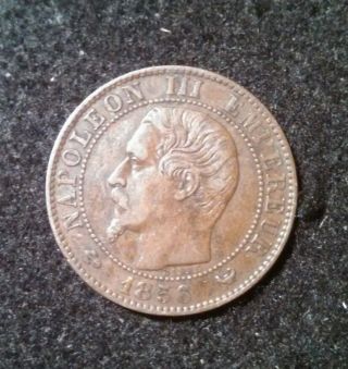 France 5 Centimes 1856w Coin W/ Eagle & Emperor Napoleon Iii,  - - - photo