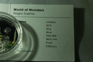 Palau 2012 5$ Silver World Of Wonders Hagia Sophia Proof photo