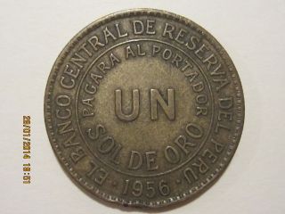 Un Sol Coin Peru 1956 photo
