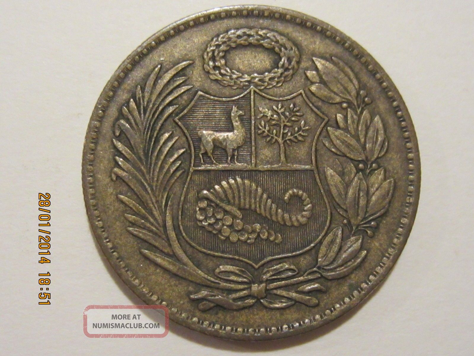 Un Sol Coin Peru 1956