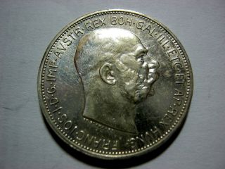 Austria 2 Corona 1912 In About Uncirculated. photo