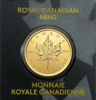 Canada 2014 1 Gram 50c Gold Maple Leaf Coin; Maplegram25™; 0.  032ozt Agw photo