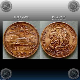Mexico - 20 Centavos Bronze Coin 1970 (km 440) Xf, photo
