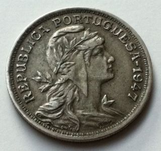 1947 Portugal 50 Centavos Coin,  Xf - Au,  Coin,  Detail photo