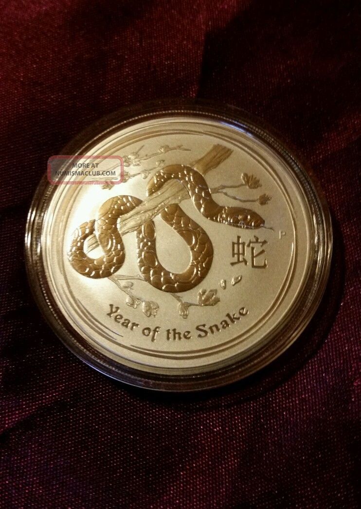 2013 Australian Lunar Year Of The Snake 1 Oz.  Silver Coin Bu Australia photo