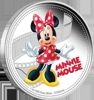 Mickey & Friends 2014: Minnie Mouse 1 Oz Silver Coin.  999 Proof photo