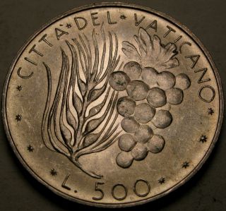 Vatican 500 Lire 1975/xiii - Silver - Paul Vi.  - Aunc - 896 photo