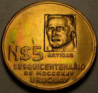Uruguay 5 Nuevos Pesos Nd (1975) - 150th Ann.  Revolutionary Movement - Xf - 914 photo