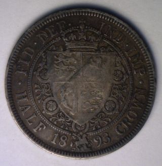 1893 Silver Great Britian Half Crown Uk English Coin Dmg photo