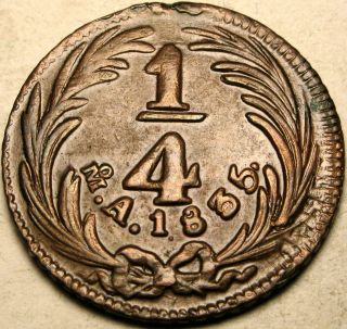 Mexico (1st Republic) 1/4 Real 1835 - Copper - Federal Coinage (mexico City) - 892 photo