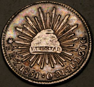 Mexico (1st Republic) 1/2 Real 1851 - Silver - Federal Coinage (zacatecas) - 907 photo
