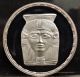 1993 Egypt Amulet Of Hathor 5 Pound Proof Silver Coin.  Sculpture Of Head Africa photo 2