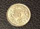 1953 B Swiss Coin 5 Rappen Confoederatio Helvitica Circulated Ungraded Europe photo 1